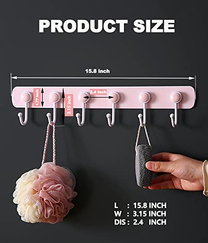 Adhesive Wall Hook With 6 Rotate Hooks,Self Adhesive Wall Hooks For Hats And Coats, Perfect For Hanging Cooking Tools And Towels In Kitchen And Bedroom,New Upgrade. (1Pack) #TOP5