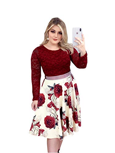 Vestido de Noiva Casamento Civil Marsala Moda Evangélica com Cinto (GG)