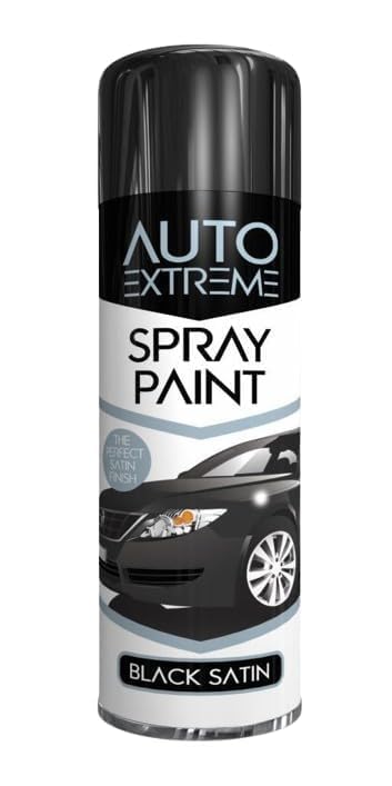 MSQUARE Extreme Black Satin Spray Paint, Fast-Drying, Non Cracking, Easy Application, Petrol-Resistant, Suitable For Wood, Metal, Plastic, Glass Surfaces, 250ML (1 Pcs)
