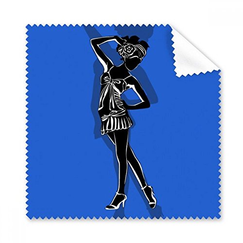 Chiffon de nettoyage pour lunettes et écrans motif fille bleue 5pcs
