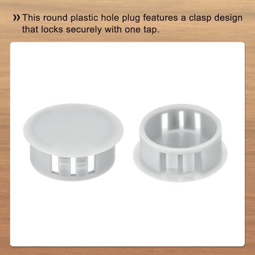Image of MECCANIXITY 64PCS 25mm(1 inch) Light Gray Plastic Hole Plugs, Flush Type Panel Hole Plugs Insert End Caps for Locking Hole Tubes Furniture Cabinet
