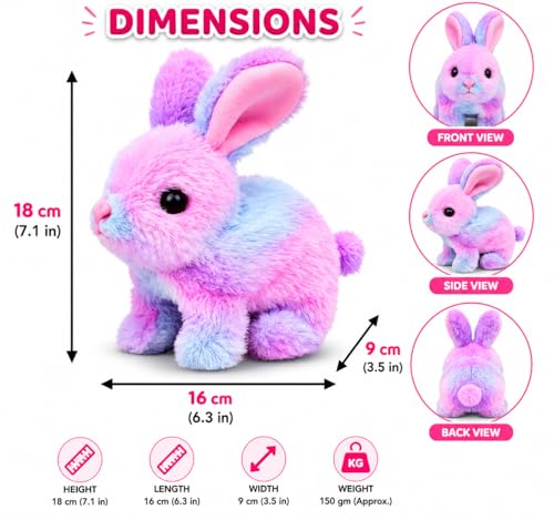 Image of Rabbit Interactive Electronic Pet Plush Bunny Toy with Sounds | Educational Interactive Bunny Rabbit Toy for Baby Kids | Animated Walking Wiggle Ears Twitch Nose Gift for Birthday.