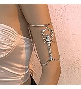 WZNBBOY Bohemian Scorpion Tassel Chain Arm Cuff Punk Open Arm Bracele Cute Upper Arm Cuff Wrap Br...