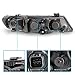AmeriLite for 2010-2013 Forte Koup Dual LED Halos + Tube Black Replacement Projector Headlights Pair - Passenger and Driver Side