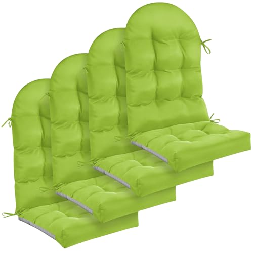 Image of Geelin 4 Pcs Outdoor Patio Chair Cushion Thick High Back Adirondack Chair Cushion Tufted Weather & Fade Resistant Anti-Slip Outside Rocking Chairs Pads with Ties 44 x 19 x 4 Inch (Fruit Green)