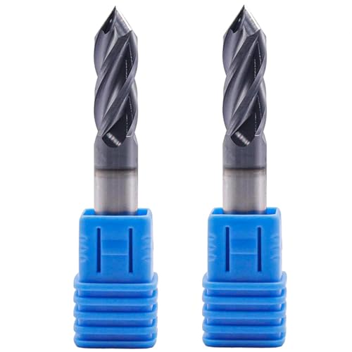 Image of BestParts 2Pcs 3 /8 inch 4-Flute 90 Degree Solid Carbide Drill Mill - AlTiN Coated, 90 Included Angle, 4 Flute, 3 /8 inch Cutting Diameter, 3 /8 inch Shank Diameter, 1 inch Length of Cut, 2-1 /2 inch Overall Length