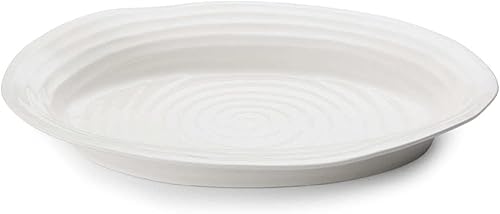 Miniatura 2 de Portmeirion Sophie Conran - Bandeja ovalada mediana blanca para aperitivos, aperitivos y sándwiches, 14.5 x 12 pulgadas, apta para lavavajillas y