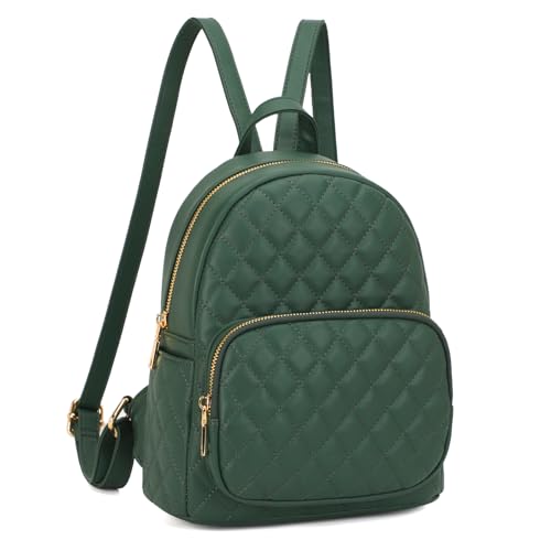 Image of Quilted Small Backpack for Women PU Leather Casual Handbag Daypack Purse | Stylish Quilted Design, water-resistant premium PU leather, matches all daily outfits, lightweight for everyday carry