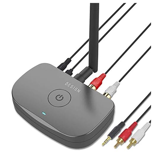 Besign BE-RCA Long Range Bluetooth Audio Adapter, HiFi Wireless Music Reciver, Bluetooth 5.0 Receiver for Wired Speakers or Home Music Streaming Stereo System