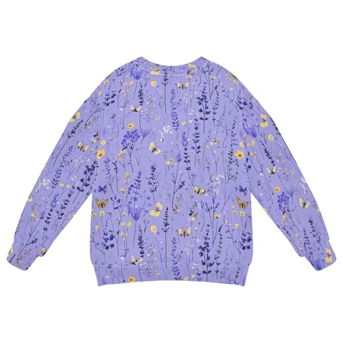 JUNZAN Cute Lavender Purple Kids Girls Hoodie Sweatshirt Fleece Boys Sweat Shirt Athletic 4T2