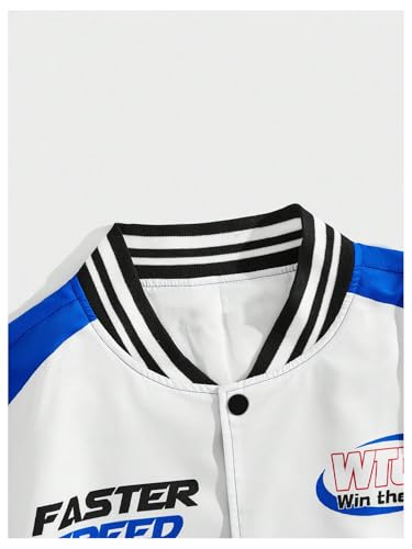 Men's Letter Print Baseball Jacket Drop Shoulder Long Sleeve Moto Jacket Button Front Coat Oversize Unisex Streetwear3