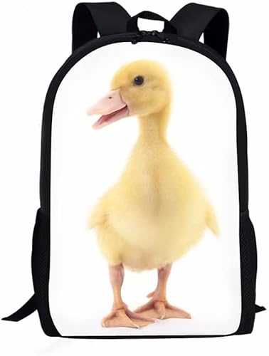 SYtrade Mochila de animales para niñas, mochilas personalizadas para libros escolares, Amarillo pato, Mochilas de mochila