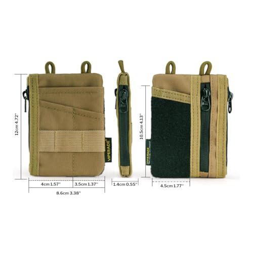 Image of VIPERADE VE18-S Small EDC Pouch, Mini EDC Pocket Organizer for Men, EDC Pocket Organizer Pouch, 3 Slots with 2 Zipper Pockets, EDC Multitool Pouch