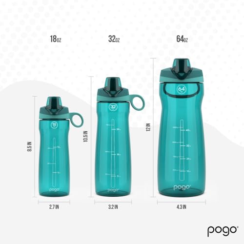 Image of Pogo BPA-Free Tritan Plastic Water Bottle with Chug Lid,18 Oz, Teal