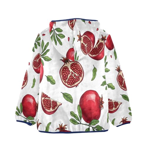 Pomegranate Pattern with Red Fruits Toddler Fleece Jacket Girl Boys Hooded Fleece Jacket Coat2
