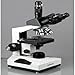 AmScope T490B-DK Compound Trinocular Microscope, WF10x and WF20x Eyepieces, 40X-2000X Magnification, Brightfield/Darkfield, Halogen Illumination, Abbe Condenser, Double-Layer Mechanical Stage, Sliding Head, High-Resolution Optics