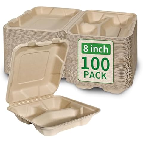 Aricsen Compostable 8x8 Inch Takeout Containers Cover