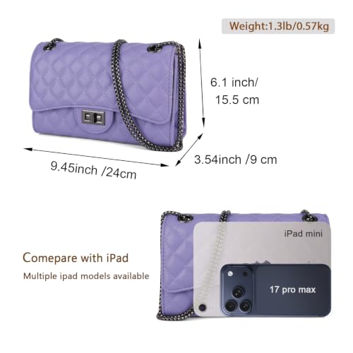 Image of Gladdon Quilted Crossbody Purse for Women Trendy Shoulder Bags | Stylish Shoulder Purse,Quilted Pattern,Structured bag,Chain Strap,Spacious Enough,Casual and Dressy Outfits,Any Occasion