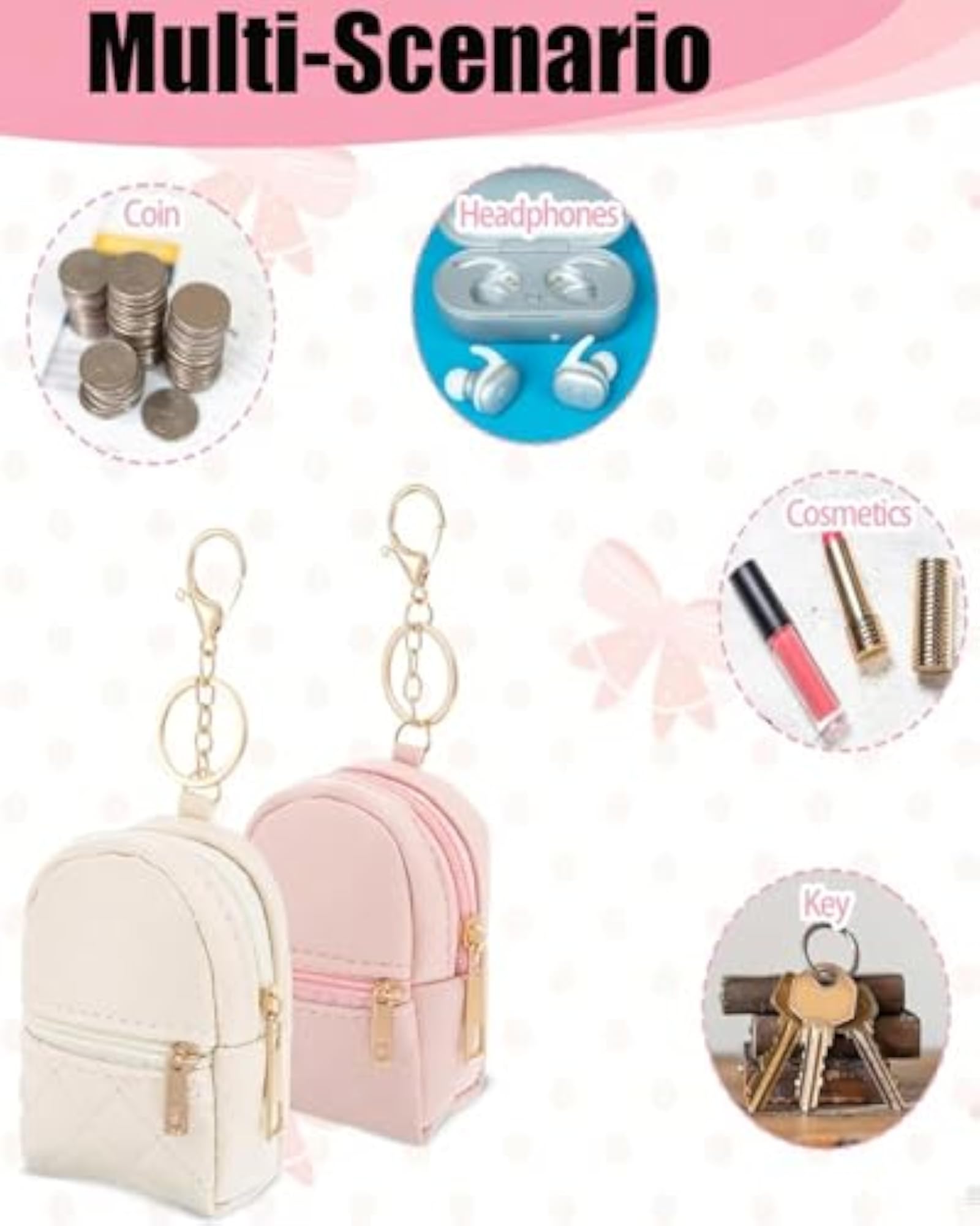 2PCS Miniature Bag Keychain Set, Fashionable Tiny Bags for Keys