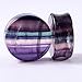 CHUANCI Pair Aurora Fluorite Saddle Ear Flesh Tunnel Plugs Stone Double Flared Ear Expander Ear Gauges Ear Weights Body Piercing Jewelry (One Pair,1.2‘’(30mm))