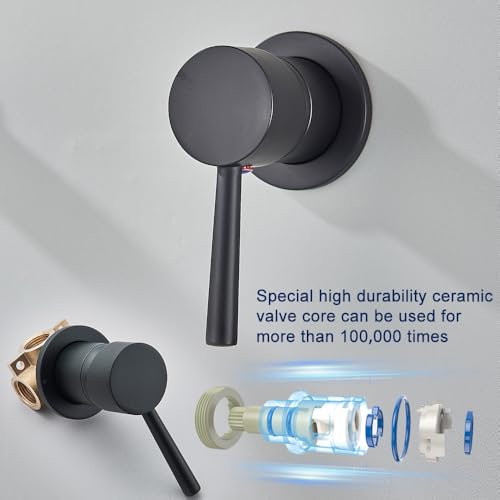 Robinet de lavabo mural noir nickel 26cm avec bec rotatif mitigeur chic