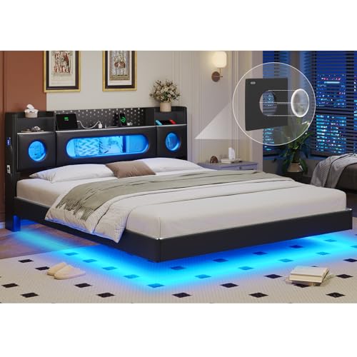California King Bed Frames Cal King Bed Frame with Hidden Storage Headboard