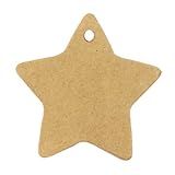 Wrapables 50 Gift Tags/Kraft Hang Tags with Free Cut Strings for Gifts/Crafts and Price Tags, Star