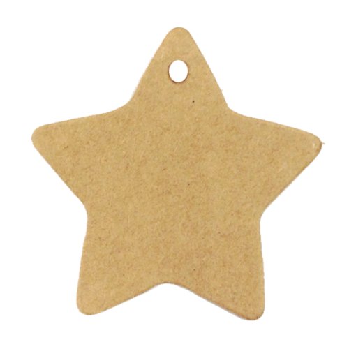 Wrapables 50 Gift Tags/Kraft Hang Tags with Free Cut Strings for Gifts, Crafts & Price Tags - Star
