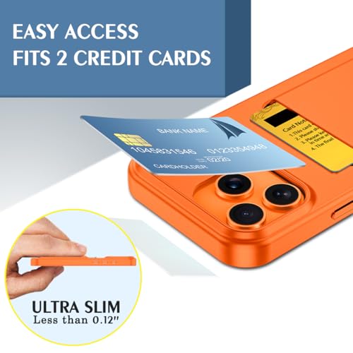 Petocase for iPhone 17 Pro Max Wallet Case Card Holder Slot Ultra Slim Fit Flexible TPU Gel Rubber Soft Skin Silicone Protective Phone Case Cover for Apple iPhone 17 Pro Max 6.9 inch Orange by Petocase - Image 3