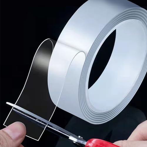 Yctze Nastro in Gel a Doppia Facciale 10ft - Adesivo Forte e Chiaro per il Montaggio a Parete, Ideale per l'uso Domestico e dell'ufficio