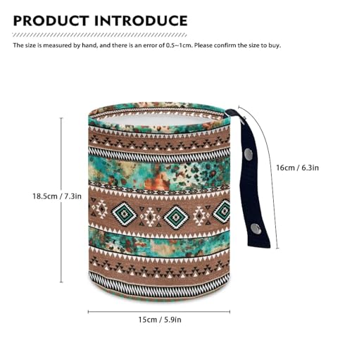 Image of Retro Aztec Portable Dustbin Bin Waste Basket Tribal Aztec Car Accessories Interior Easy to Clean Collapsible Car Trash Can
