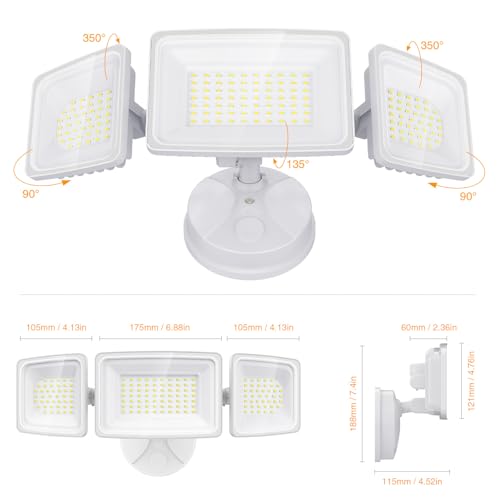 Onforu 130W LED Security Light, 13000LM Outdoor Indoor Flood Light Switch Controlled, IP65 Waterproof LED Exterior Floodlight, 6500K White Wall Mount Security Lighting for Entryway,Garage,Yard,Eave by Onforu - Image 8