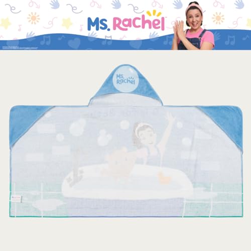Image of Ms. Rachel Kids Super Soft Bath /Pool /Beach Soft Cotton Terry Hooded Towel Wrap, 24 in x 50 in, (Officially Licensed Product) By Franco
