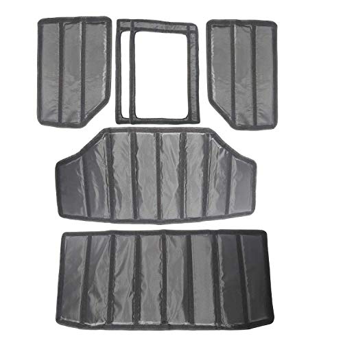 Amhuui Geluid Deadener Warmte-Isolatie Kit, Dempening Sound Deadening Mat, Grijs 4-deurs Hardtop Headliner Dak En Achterruit Isolatie Kit, Warmte-isolatie Katoen Pad voor 2012-2018 Jeep Wrangler JK