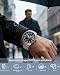 Imagen de CIVO Reloj Hombre Fácil de Leer: Acero Inoxidable Plateado Analógico Esfera Grande Negro Impermeable