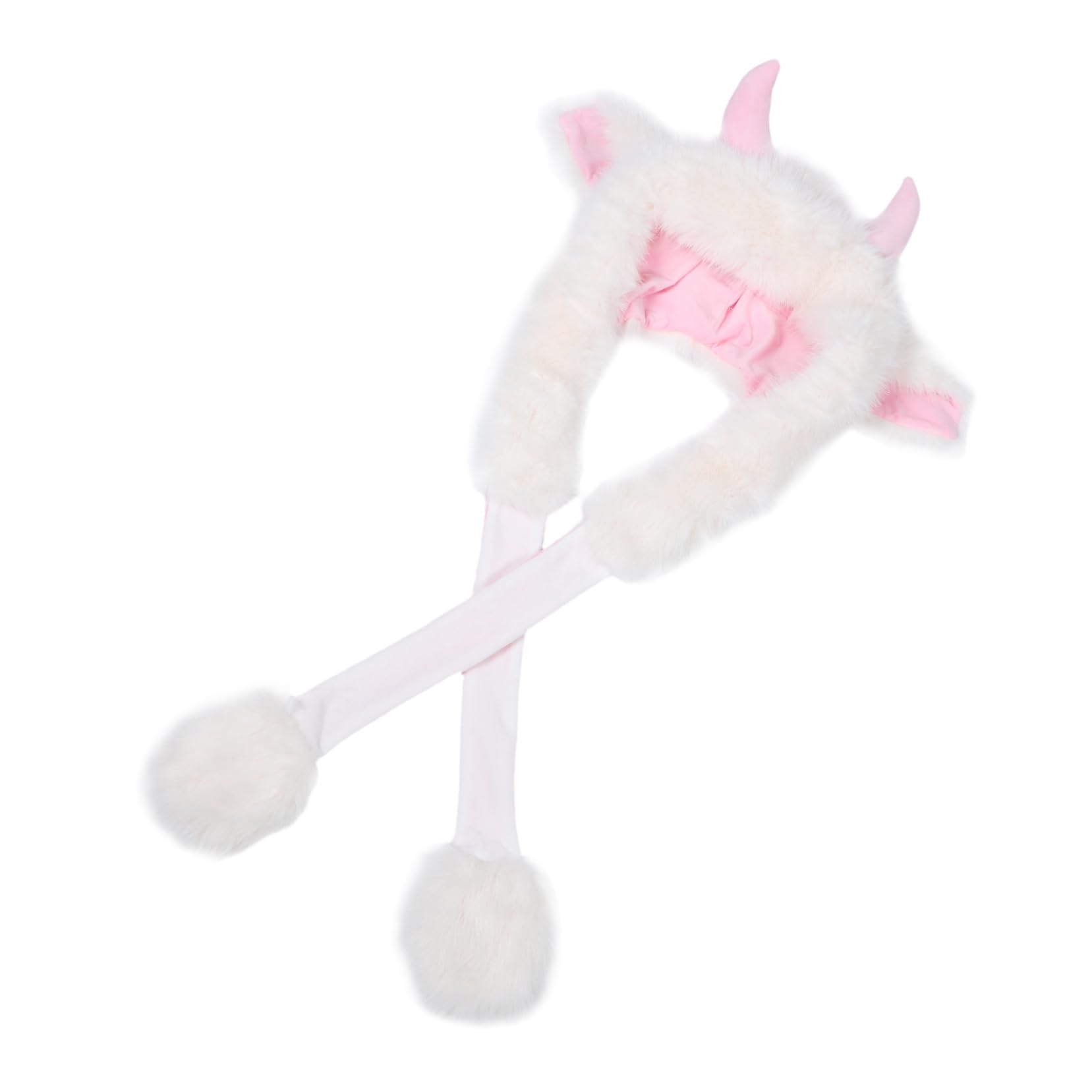 FOMIYES Sombrero de Cuerno Adorable Gorro de Peluche con Bufanda Protector de Orejas Gorro de Animal para Niñas y Adolescentes