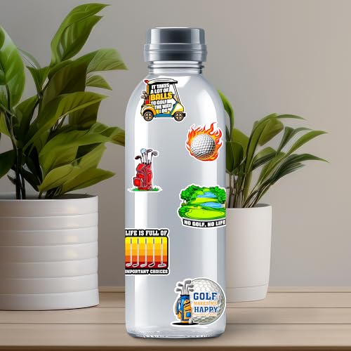 Image of Golf Stickers 50 Pieces Vinyl Waterproof Decal for Laptop Water Bottle Phone Car Window Bike Motorcycle Stakeboard Scrapbook Golfing Sticker Gifts
