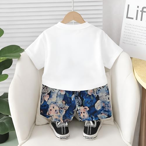 Image of Googo Gaaga Boys Printed Clothing Set | Tshirt Combo Set - Includes a stylish T-shirt and matching shorts for a complete everyday outfit.
