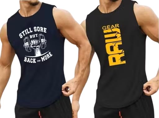 Men's Gym Vest Combo Pack of 2 Multicolour-picture-21