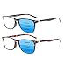 BONCAMOR 2 Pack Progressive Multifocus Reading Glasses Men and Women Computer Blue Light Blocking Anti Eyestrain Readers (Black Tortoise, 1.50)