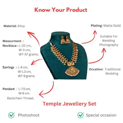 Image of Sasitrends Classic Matte Gold Plated Necklace Set
