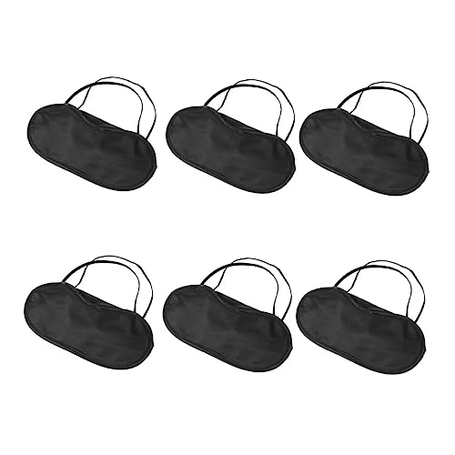 BEBEMOKO 6個 アウトドア キャンプ アイマスク anazon light eye patch シェーティング 眼帯 寝る アイシェード 伸縮性のあるアイマスク ポリエステル布 Black