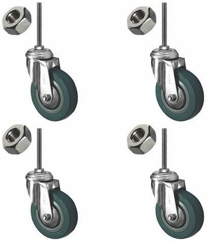 Coldene Castors Ltd - Heavy Duty Stem Castor Pack Of 4x Swivel Caster Wheels - Plus Free Stem And Nut