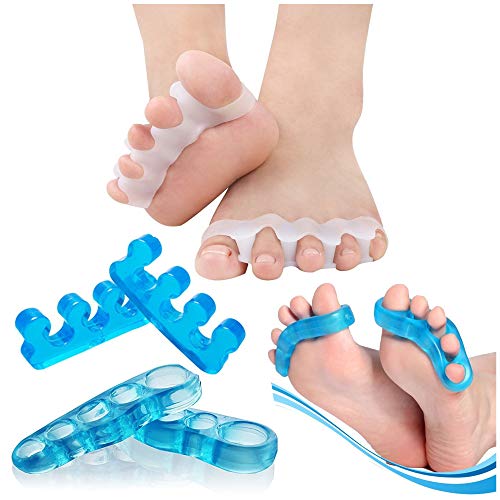 Toe Separators Set - 1 Pairs, Black White Toes Alignment Socks, Gel Toe