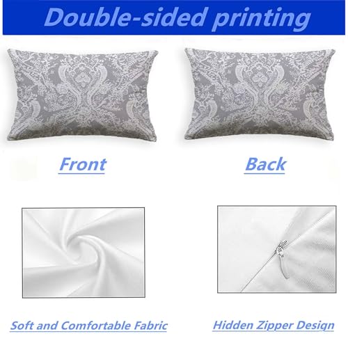 Velours Coussin Gris 60x80 cm au Design Rectangulaire Premium - 4