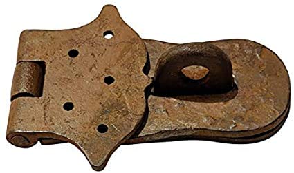 Image of Adonai Hardware inchParan inch Heavy Duty Antique Cast Iron Safety Locking Hasp and Staple(6 inch x 4 Pack, Rust Living) for Vintage Pirates Treasure Chest, Trunks, Wooden Jewelry Box, Cases, Furniture and Sheds