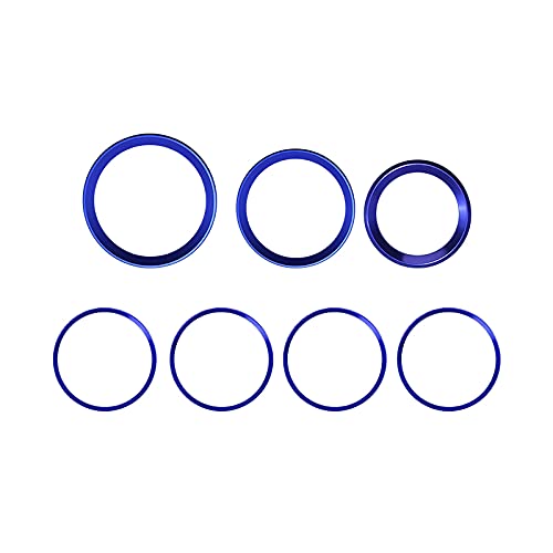 SANRILY 7PCS Emblem Decorative Ring for Car Front Hood Trunk 82mm/74mm Badge Logo Rings/68mm Wheel Center caps hub Cover Ring/Emblem Decal Replacement