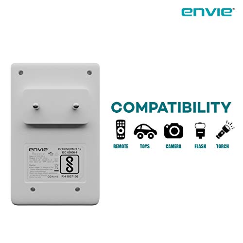 Image of ENVIE (ECR20+1000) Beetle Charger for AA & AAA Rechargeable Batteries with LED Light Indicator