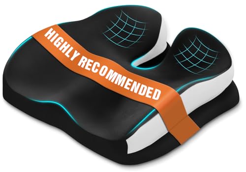 Seat Cushions for Office Chairs Wheelchair Cushion for Long Sitting Back Pain，Memory Foam Seat Car Computer Desk Chair Cushion，Coccyx Cushion for Tailbone Pain Relief Cushion Office Chair Black