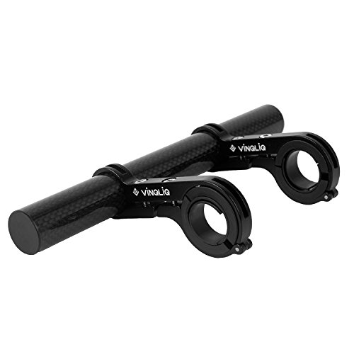 Vinqliq Bike Cycling Lightweight Carbon Fiber Handlebar Extender Extension Lamp Holder Mount